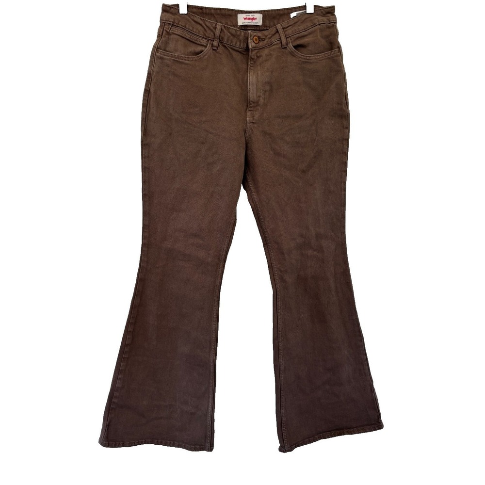 Wrangler Jeans 12 X 31 Brown High Rise Fierce Flare Denim Rodeo cowgirl Retro